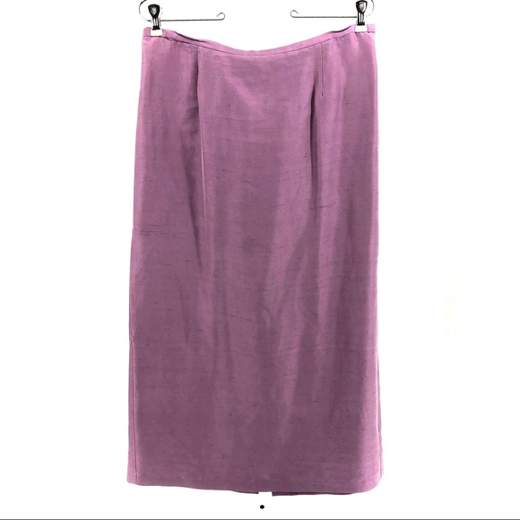 Eileen Fisher Lavender Purple 2 Piece 100% Silk Skirt Set - Picture 8 of 15
